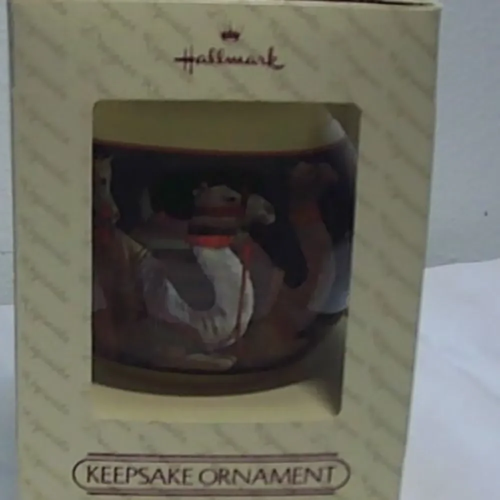 Vintage Hallmark 1983 Wise Men 3 Kings Glass Ball Keepsake Xmas Ornament  w/ box